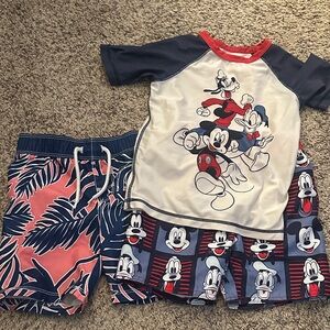 Disney Navy, Red, White and Coral Mickey & Friends Kids Swim Set